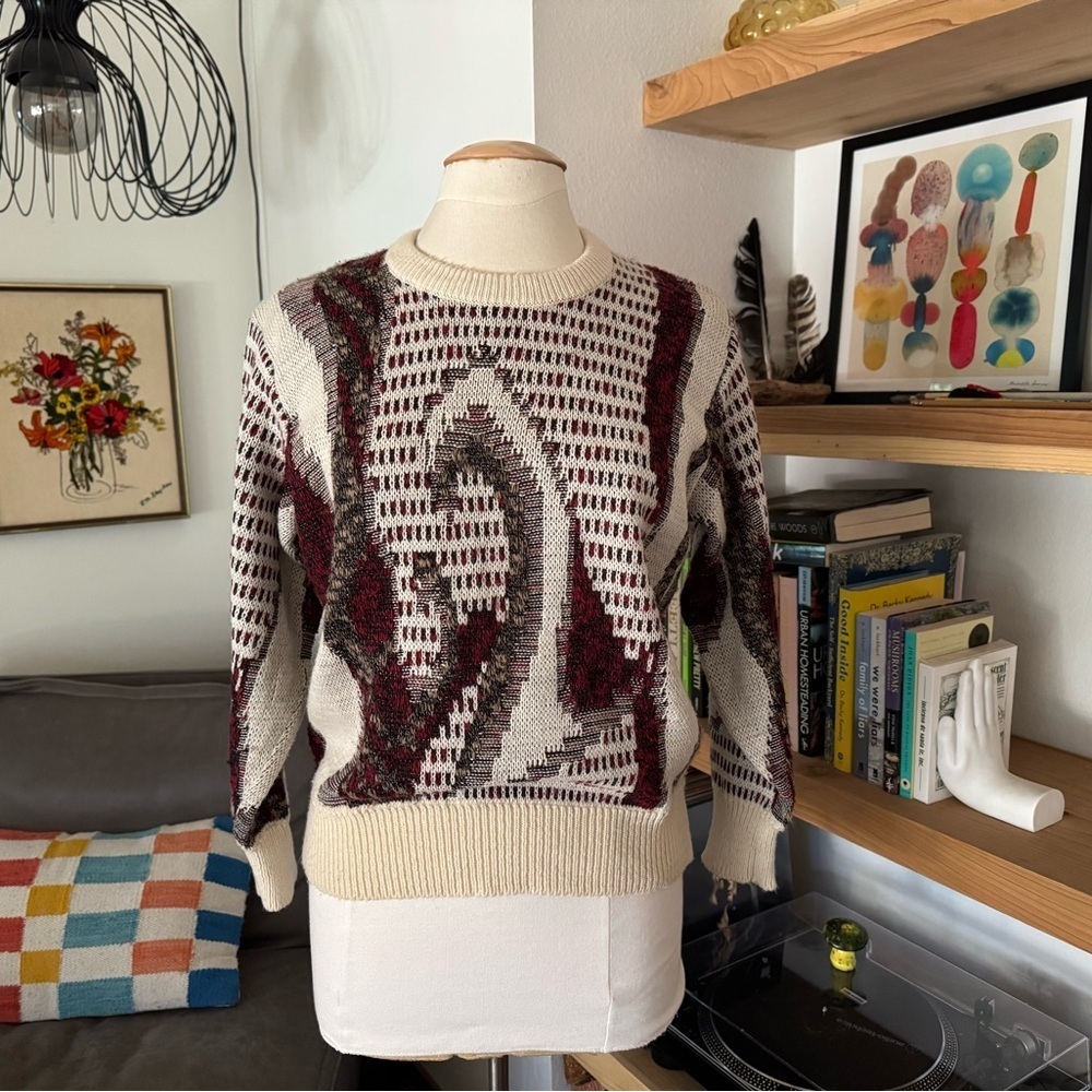 Unisex Coogi style vintage 90’s 80’s Patterned Sweater